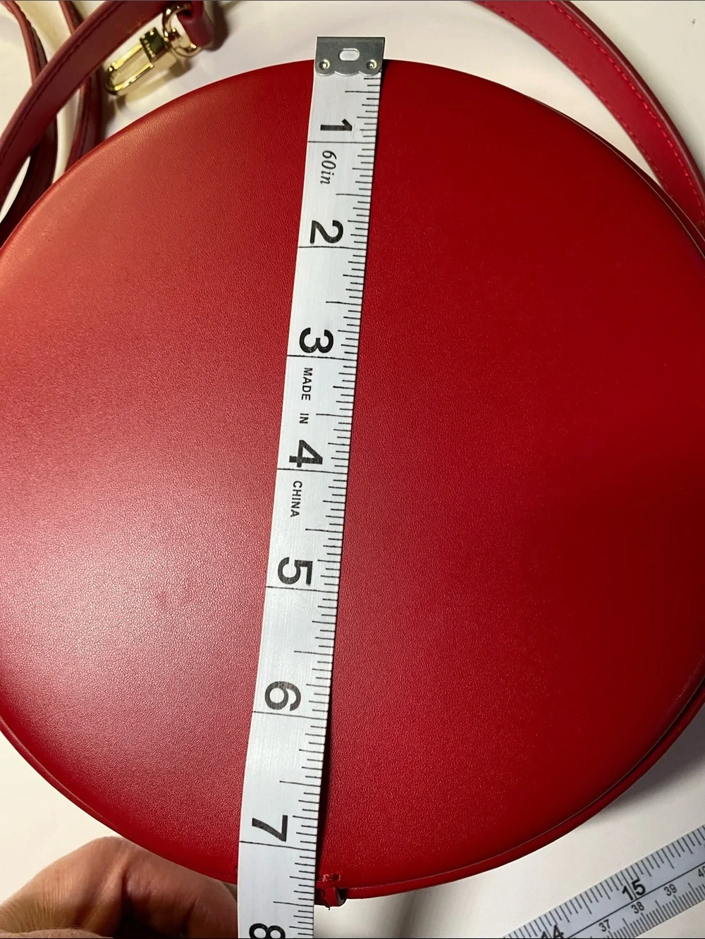 A.Cloud Round Bag Red Leather Crossbody Minimalist Geometric Quality - Picture 15 of 16